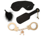 Набор для пар в стиле BDSM Beginner's Fantasy Kit (Цвет: черный с золотым)