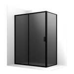 Душевое ограждение Ambassador Forsa 17022216ABB-90ABB (100х90х200) прямоугольник,черный,стекло тонированное,раздвижная,2 места