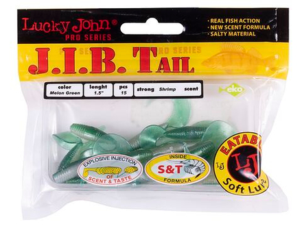 Твистеры съедобные LJ Pro Series J.I.B TAIL 1.5in (3,8 см), цв. T40, 15 шт.