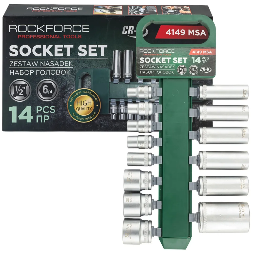 Головки, набор 14пр., 1/2''(6гр.) RockFORCE RF-4149 MSA