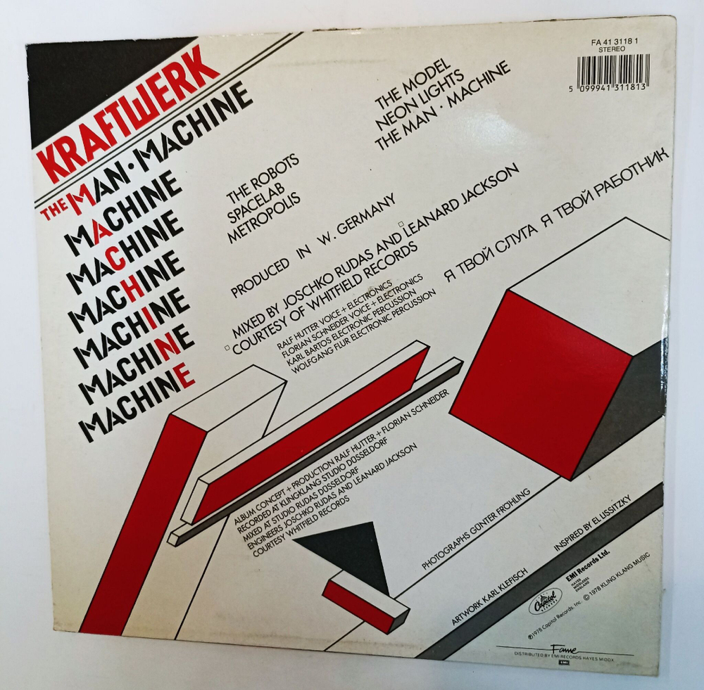 Винтажная виниловая пластинка LP Kraftwerk The Man Machine (UK 1985)