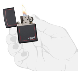 Зажигалка ZIPPO 218ZB Black/Z -BRDR