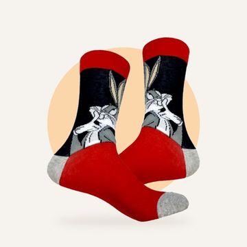 Носки "Bugs Bunny — счастливый кролик", р-р  40-44 (черный, красный)