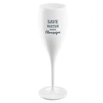 Бокал для шампанского с надписью SAVE WATER DRINK CHAMPAGNE, белый Koziol