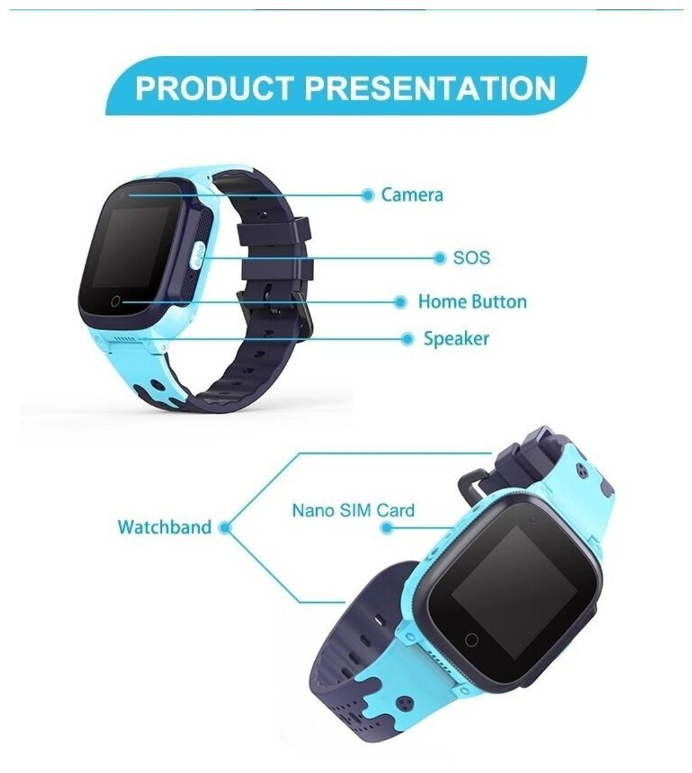 Детские умные часы Smart Baby Watch LT-25 4G Wi-Fi, голубой