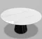 Стол Yoda Ø135 см, белая керамика, черная ножка