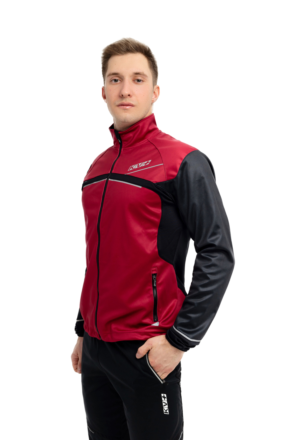 Куртка разминочная KV+ DAVOS red/black, унисекс, 23V116.3