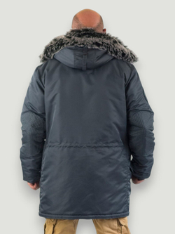 Куртка мужская зимняя Apolloget Arktik (стальной синий- steel blue) — вид сзади