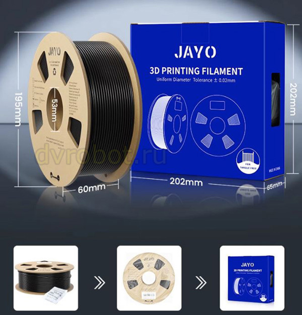 Пластик JAYO - PETG\1.75\1.1кг - Кофе