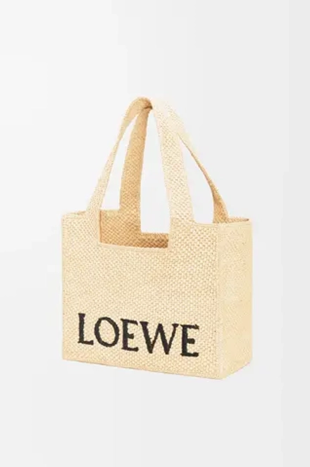 Loewe Средняя сумка-тоут LOEWE Font из рафии, натуральный
