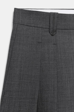 ZARA ДЛИННЫЕ ШЕРСТЯНЫЕ ШОРТЫ — ZW COLLECTION, СЕРЫЙ МЕЛАНЖ