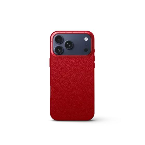 Чехол для iPhone 17 - Зернистая кожа - красный