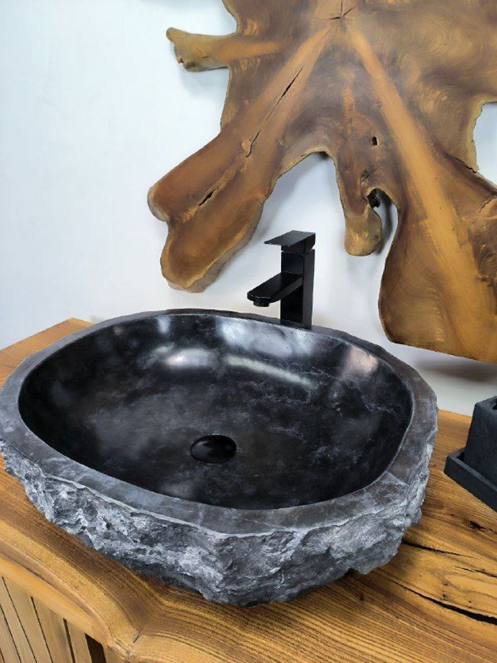 Раковина из мрамора Erozy Black EM-66615 55х46х15 из натурального камня
