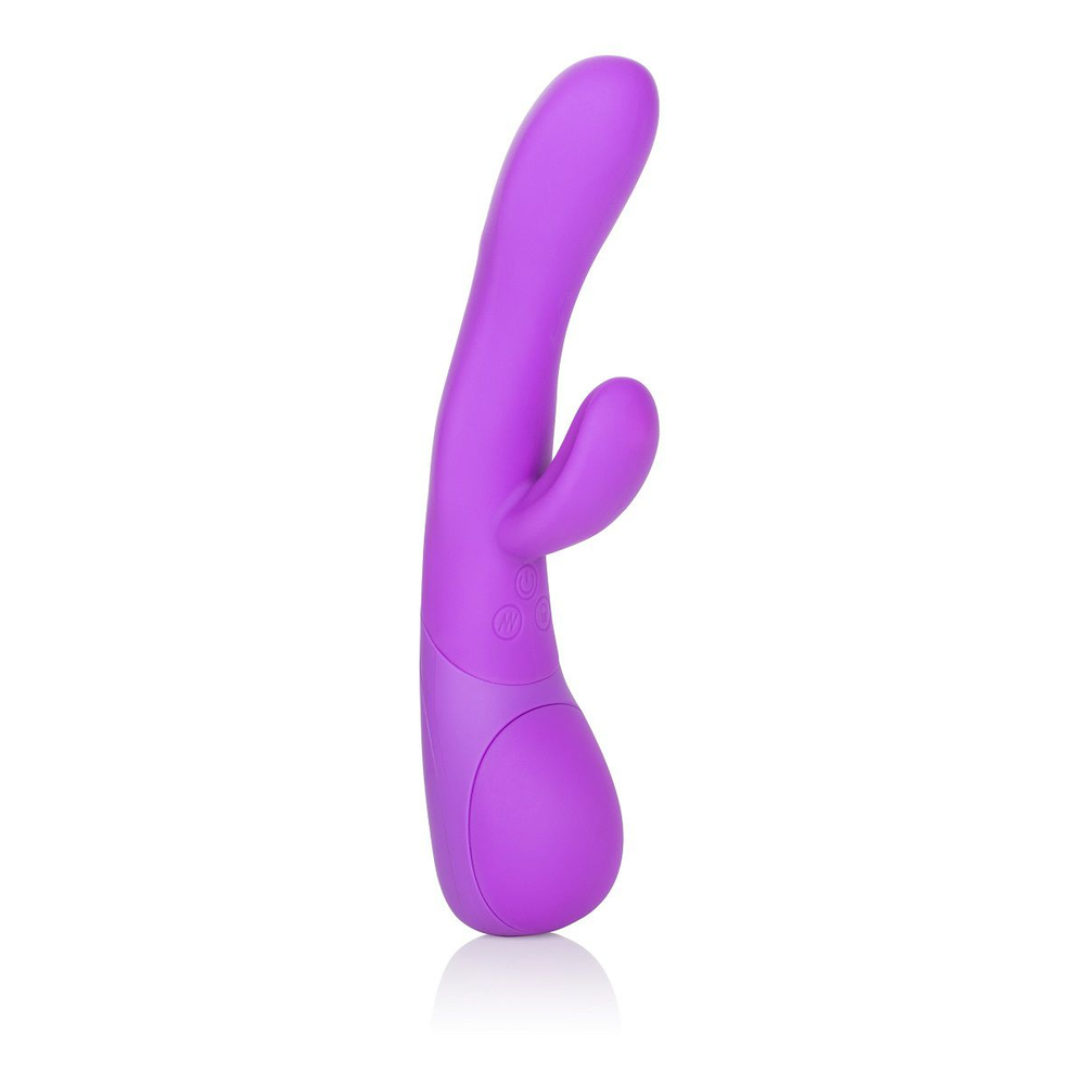 Фиолетовый вибромассажер Impress Tongue со стимуляцией клитора - 18 см. (Цвет: фиолетовый)