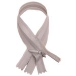 Молния потайная (скрытая) SBS Т3 (3 мм) 1 зам., н/раз., 35 см, S-132, серый, уп. 50 шт