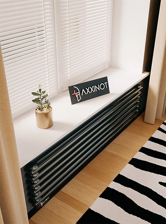 Axxinot Sentir Z 2100 - двухтрубный трубчатый радиатор шириной 1000 мм, черный