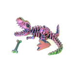 Динозавр-скелет Ти-Рекс (T-rex Dino) с косточкой, гибкая фигурка, трехцветный