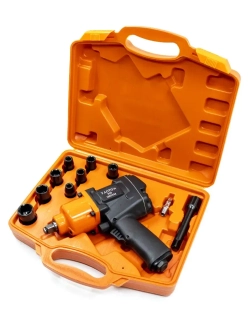 Пневматический ударный гайковерт YAOTO BS-999, 1880 Н·м, квадрат 1/2”, комплект насадок + кейс