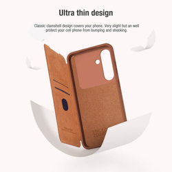 Кожаный чехол-книжка Nillkin Leather Qin Pro для Samsung Galaxy S25