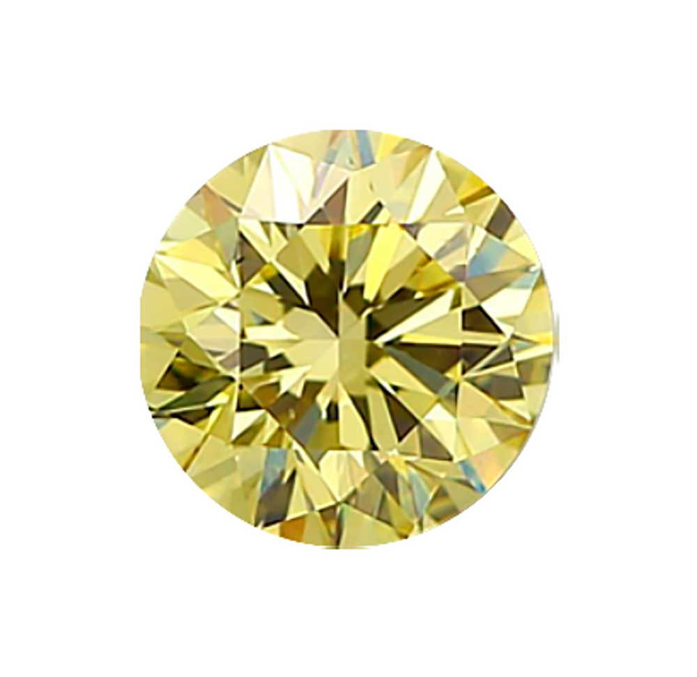 Лабораторно-выращенный бриллиант круг 6.48 х 6.52 х 3.96 мм Fancy VIVID YELLOW/VS1 1.05 ct