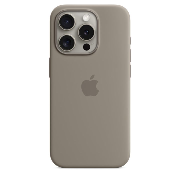 Защитный чехол Apple Silicone Case with MagSafe iPhone 15 Pro Clay (Серый)