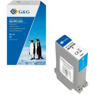 Картридж G&G, аналог Canon PFI-120C (2886C001) голубой 130ml