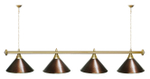 Лампа STARTBILLIARDS 4 пл. (плафоны зеленые,штанга зеленая,фурнитура золото)
