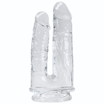 Прозрачный анально-вагинальный фаллоимитатор на присоске Imperium Jelly Dildo - 18 см. (Цвет: прозрачный)