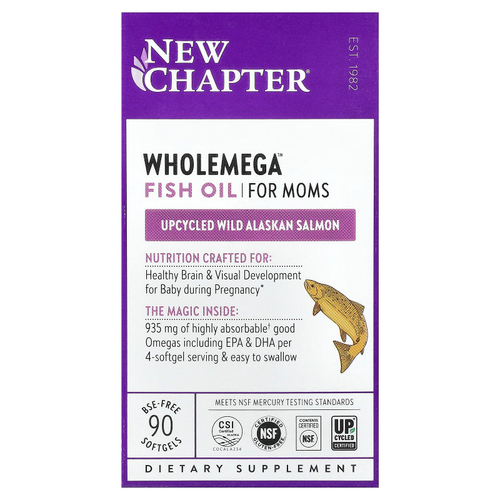 New Chapter, рыбий жир Wholemega™ для мам, 90 мягких таблеток