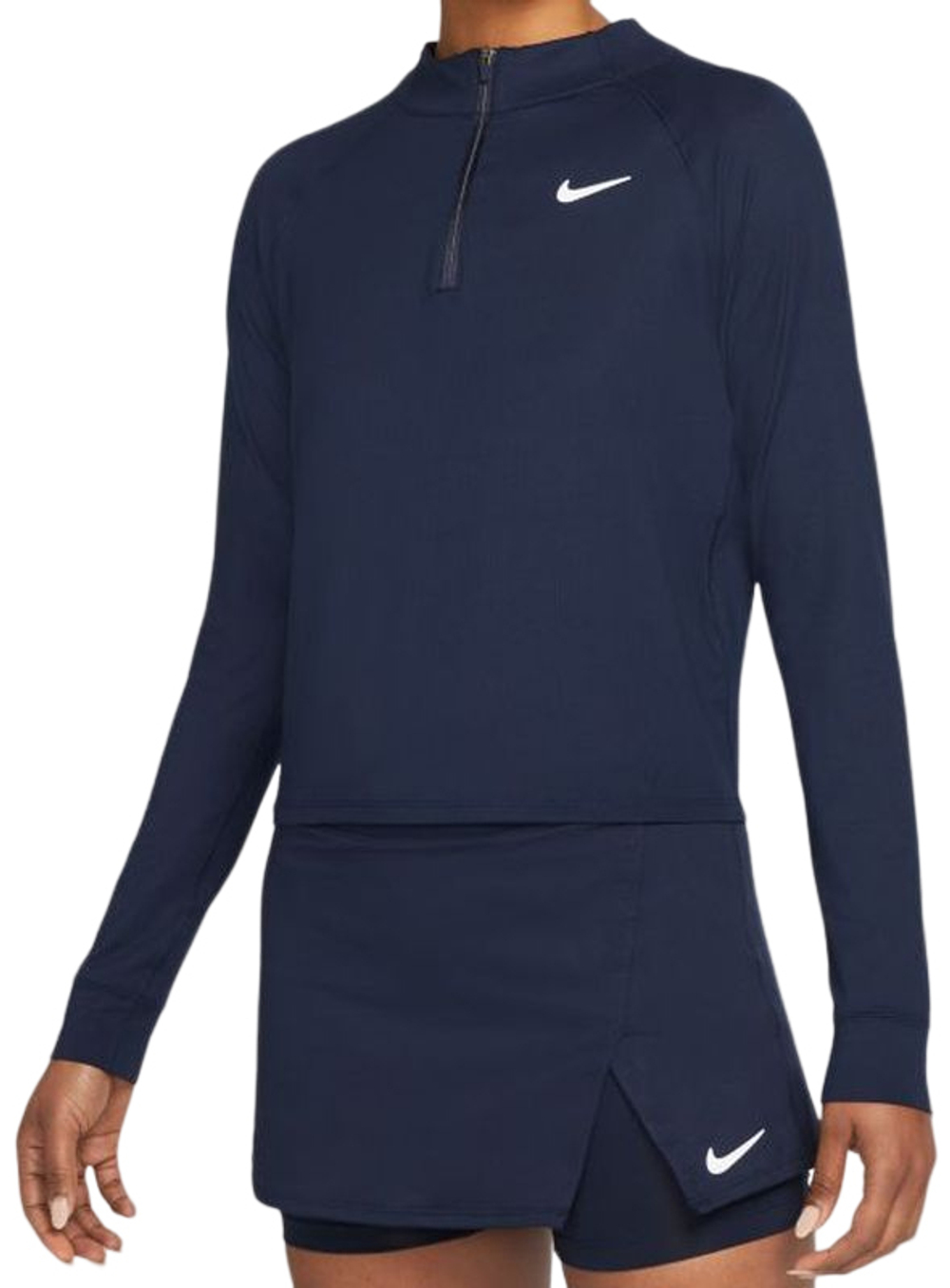 Женская футболка теннисная (dł. Рукава) Nike Court Dri-Fit Victory Top LS W - obsidian/obsidian/white
