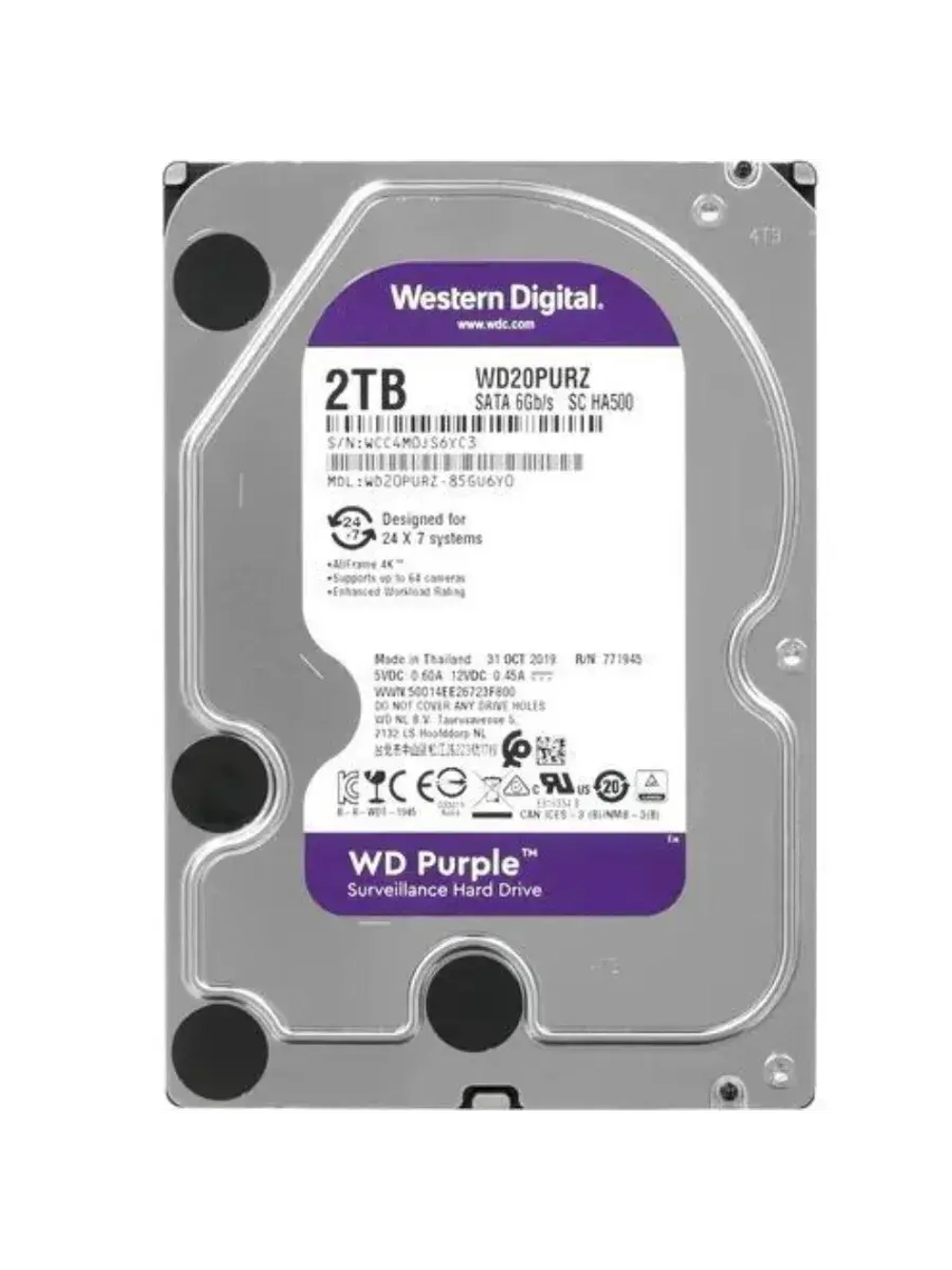 3.5" 2 ТБ Жетский диск Purple WD20PURZ