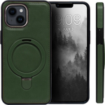 Business style чехол из кожи для IPHONE 14 / 13 с кольцом-подставкой и бархатной подкладкой