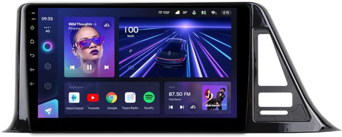 Магнитола для Toyota C-HR 2016-2022 (левый руль, взамен 200х100мм) - Teyes CC3L на Android 10, CarPlay, 4G SIM-слот