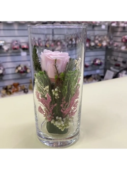 натуральные цветы в стекле, вакуум