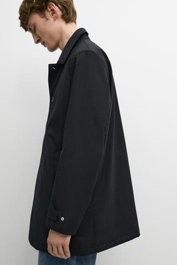 Massimo Dutti Тренч с длинным воротником, темно-синий