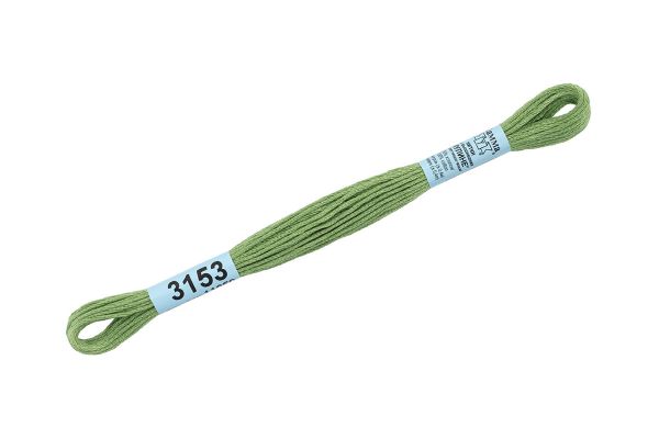 Мулине Gamma 100% хлопок, цв.3153 св.зеленый, 24 мотка по 8 метров
