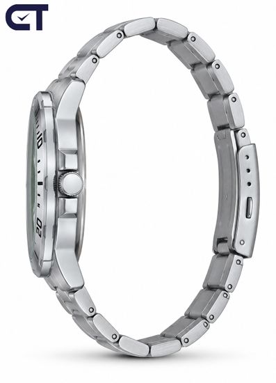 CASIO MTP-VD01D-3B CASIO Collection мужские наручные часы — зелёный циферблат, крупный корпус и стальной браслет