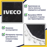 Ламбрекен с косынками Iveco (флок, серый, белые шарики)