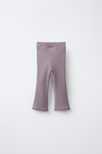 ZARA ЛЕГИНСЫ FLARE С НАШИВКОЙ, СЕРО-ЛИЛОВЫЙ