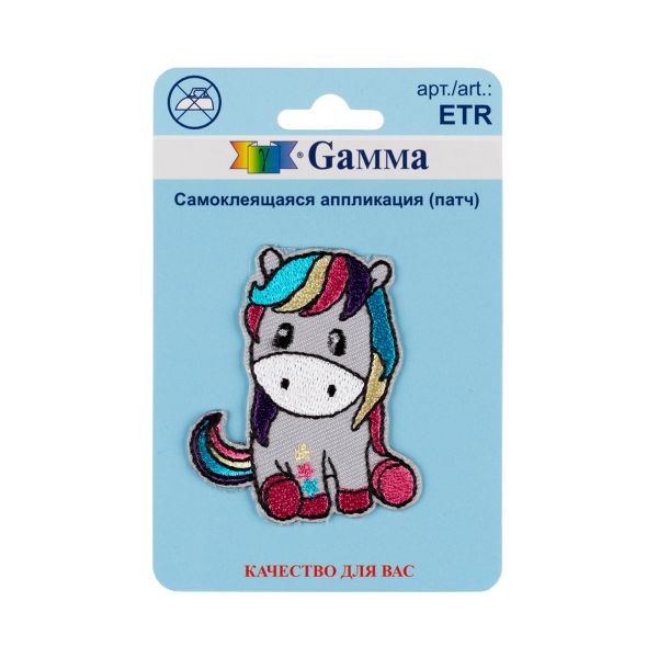 Патч (аппликация самоклеящаяся) №02, 1 шт, 01-214 Пони 4.7х5.5 см, Gamma ETR