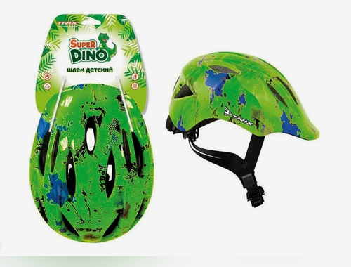Шлем TRIX Super Dino, детский, кросс-кантри, 11 отверстий, регулировка обхвата, размер: S 52-54см, In Mold