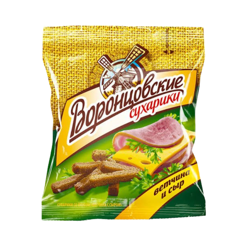 "Воронцовские" сухарики ржано-пшеничные со вкусом "Ветчины с сыром" 1 28*40 гр