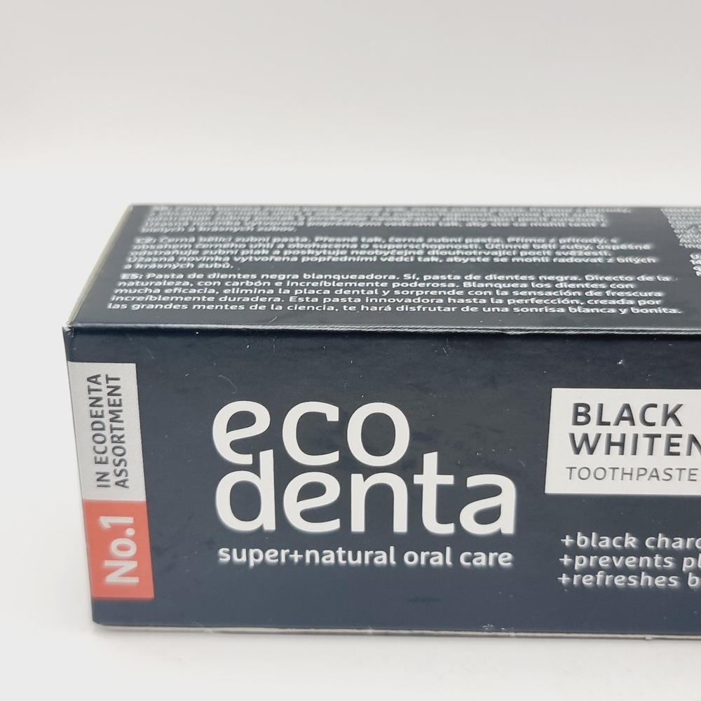 Зубная паста отбеливающая с углем Ecodenta Black Whitening, 100 мл (из Финляндии)