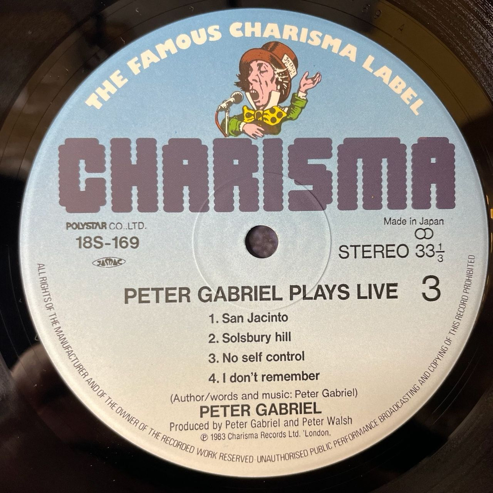 Винтажная виниловая пластинка LP Peter Gabriel Plays Live (Japan 1983) (No Obi)