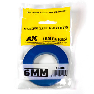 Маскировочная лента для моделизма, гибкая. Ширина 6мм- AK Interactive Masking Tape for Curves 6mm