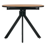 Стол Bradex Home Rudolf круглый раскладной 90-120x90x75см, Дуб Вотан, чёрный