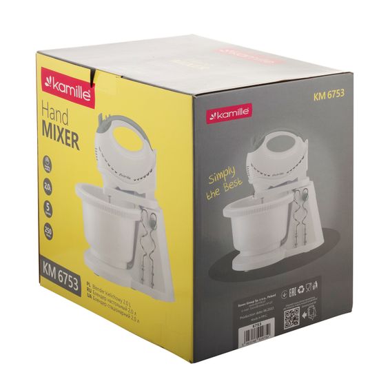 Миксер электрический с вращающейся чашей Kamille KM 6753