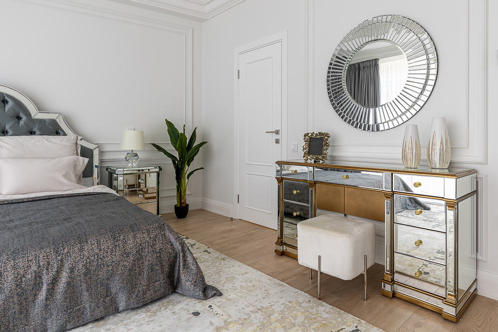 Зеркало декоративное настенное круглое 91см Garda Decor в зеркальной раме