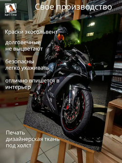Картина "Yamaha r6", на стену для интерьера 30х40см 1шт.