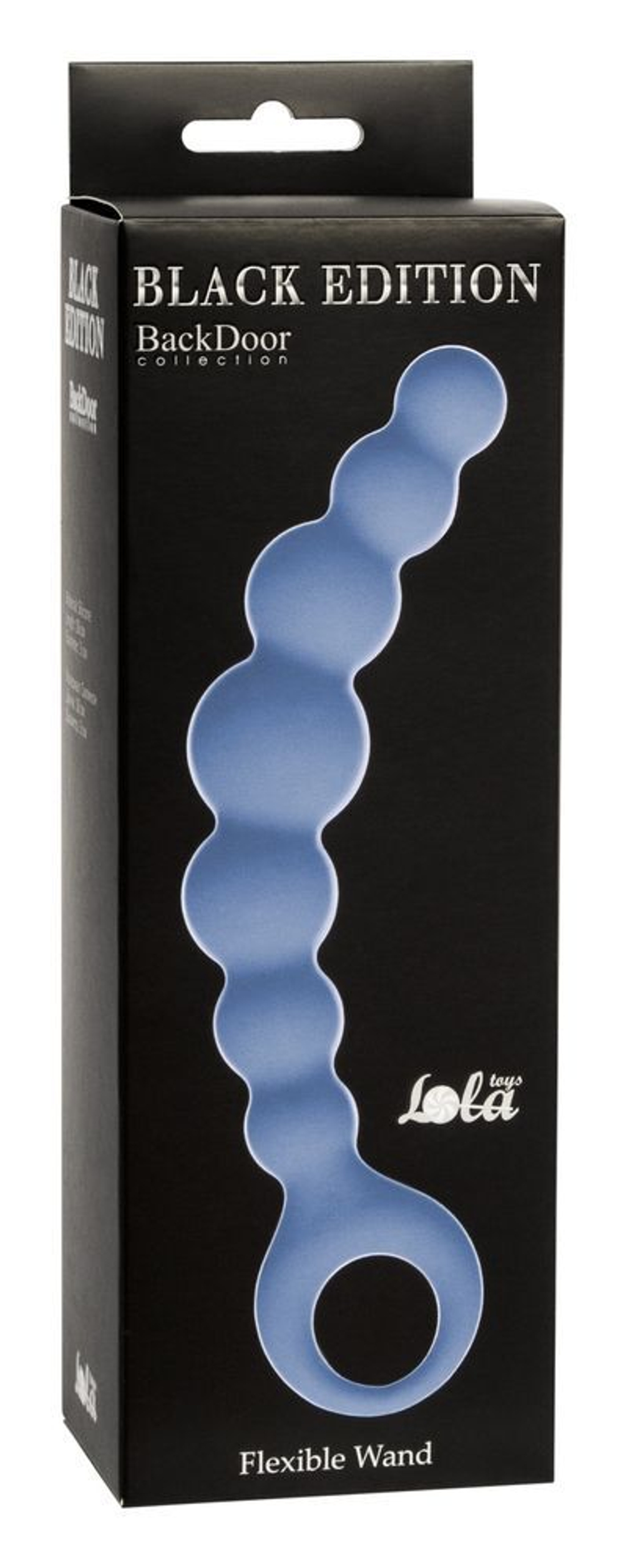 Синяя упругая анальная цепочка Flexible Wand - 18 см.